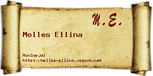 Melles Ellina névjegykártya
